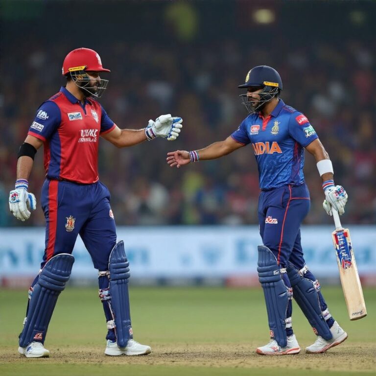 RR vs DC IPL 2024 action: Players in Rajasthan Royals and Delhi Capitals jerseys compete fiercely on the cricket field.